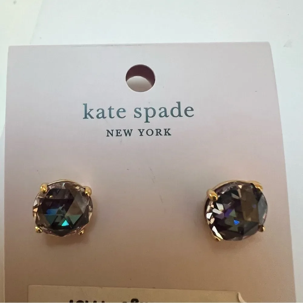Kate Spade Iridescent Stud Earrings in Berry CZ NEW